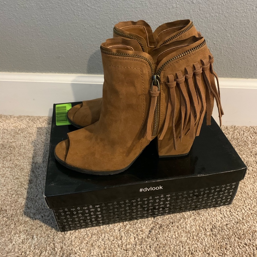 Brown Booties with fringe